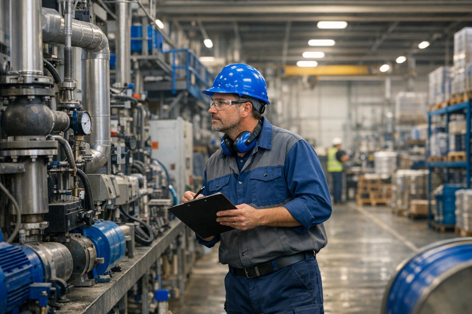 Kansas manufacturing team reviewing skilled trades training and hiring plans on a production floor